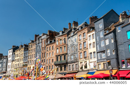 Traditional houses in the harbour of Honfleur. Normandy, France 44006005