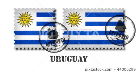 Uruguayan or uruguay flag pattern postage stamp Uruguayan or uruguay flag pattern postage stamp 44006299
