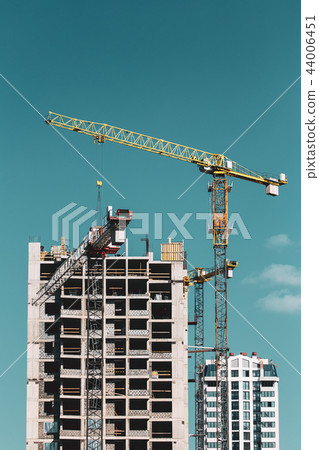 Construction Crane Is Involved In Construction Of A New Multi-st Construction Crane Is Involved In Construction Of A New Multi-st 44006451