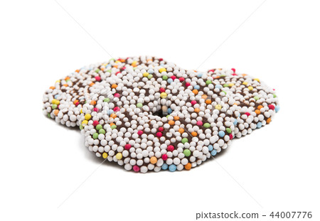 chocolate christmas cookies isolated 44007776