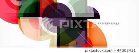 Abstract background - multicolored circles, trendy minimal geometric design 44008431