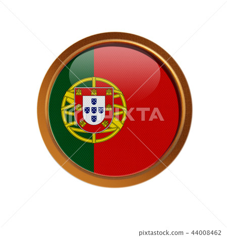 Portugal flag in the golden frame  44008462