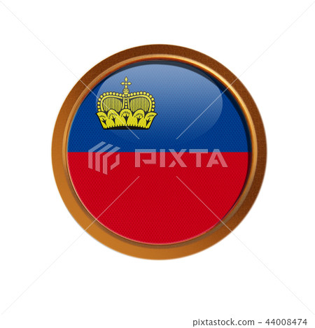 Liechtenstein flag in the golden frame  44008474