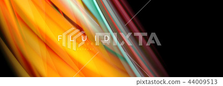 Wave fluid flowing colors motion effect, holographic abstract background. Vector illustration Wave fluid flowing colors motion effect, holographic abstract background. Vector illustration 44009513