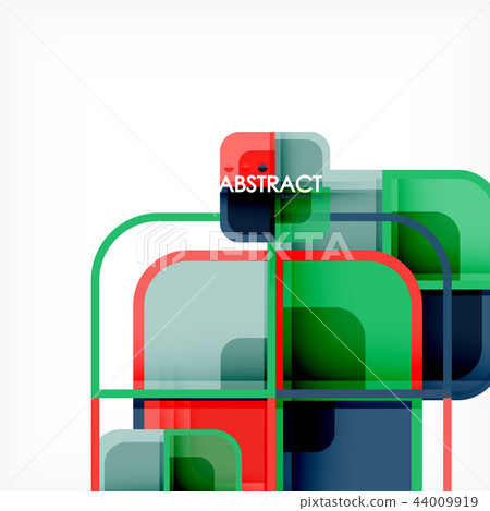 Colorful round squares modern geometric background Colorful round squares modern geometric background 44009919