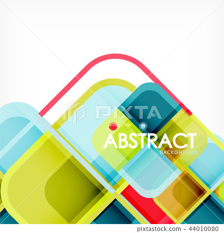 Colorful round squares modern geometric background Colorful round squares modern geometric background 44010080