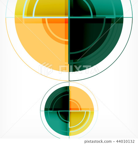 Creative circles geometric abstract background with 3d effect Creative circles geometric abstract background with 3d effect 44010132