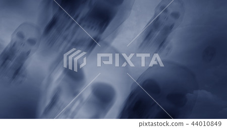 Skull flying in dark sky for Halloween background. Skull flying in dark sky for Halloween background. 44010849