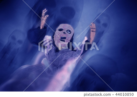 Ghost with skull minions for Halloween background. Ghost with skull minions for Halloween background. 44010850