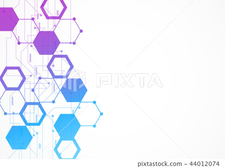Abstract hexagonal molecular structures - Stock Illustration [44012074 ...