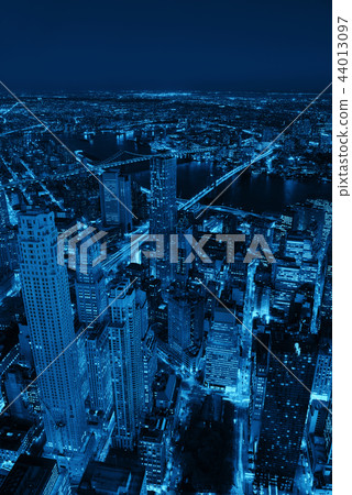 New York City downtown at night 44013097