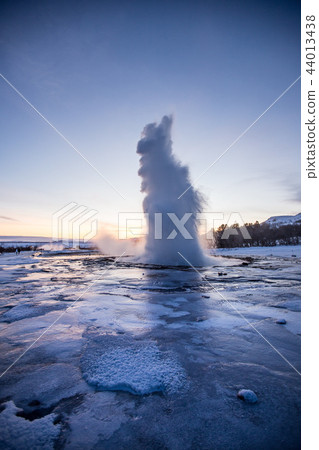 Eruption of famous Strokkur geyser in Iceland. 44013438