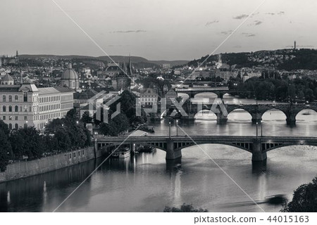 Prague skyline and bridge Prague skyline and bridge 44015163
