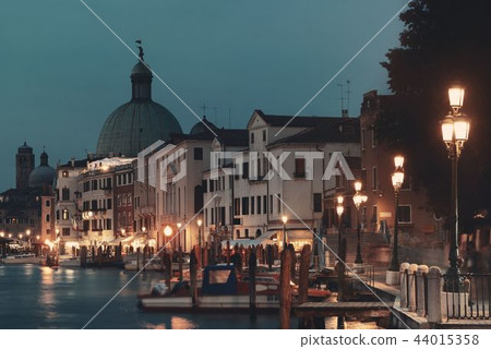 Venice canal night Venice canal night 44015358