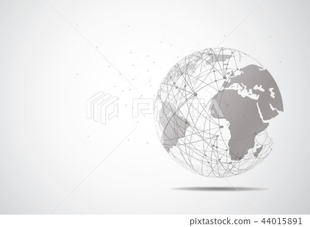 Global network connection. World map point 44015891