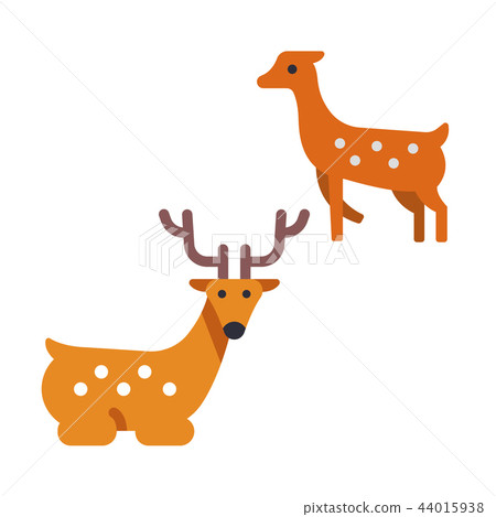 Japanese Deer Flat illustration 44015938