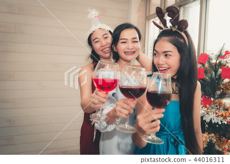 Party concept, Portrait of young woman having fun Party concept, Portrait of young woman having fun 44016311