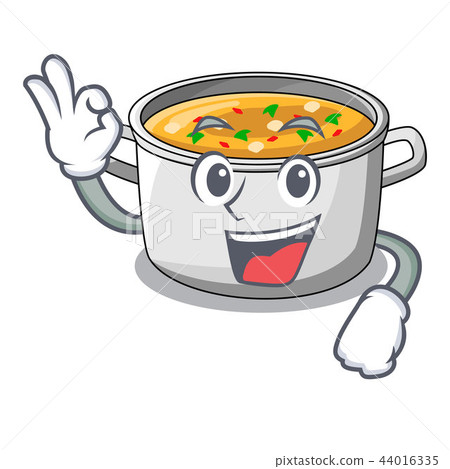 Okay cartoon chicken soup pot for dinner Okay cartoon chicken soup pot for dinner 44016335