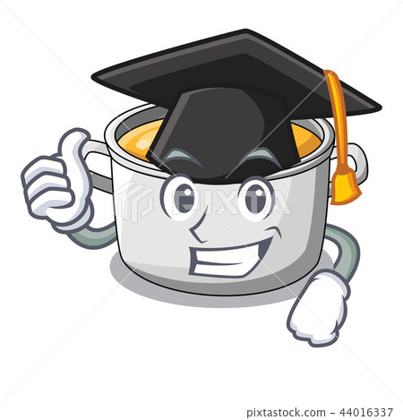 Graduation cartoon chicken soup pot for dinner Graduation cartoon chicken soup pot for dinner 44016337