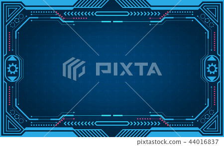 Graphical presentation computer panel, frame, control technology display. illustration 44016837