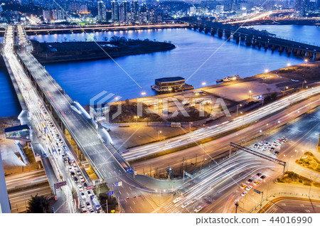 63 Building, Lienchenia, Han River Bridge, Wonhyo Bridge, Riverside North Road, Han River Municipal Park, Yongsan-gu, Han River, Seoul, 44016990