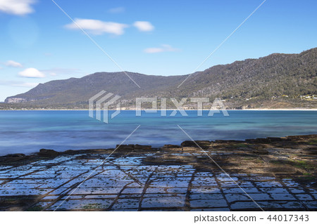 View of Tessellated Pavement in Pirates Bay. View of Tessellated Pavement in Pirates Bay. 44017343