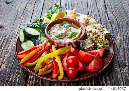 arabic appetizer baba ganoush dip, close up arabic appetizer baba ganoush dip, close up 44018067