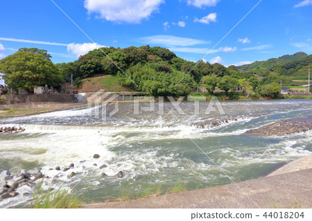 Yamada Aoi Aerial view from the drone of the Chikugo River in Asakura City, Fukuoka Prefecture 44018204
