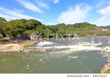 Yamada Aoi福岡縣朝倉市築後川無人機的鳥瞰圖 44018207