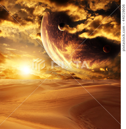 Sunset in desert Sunset in desert 44019606