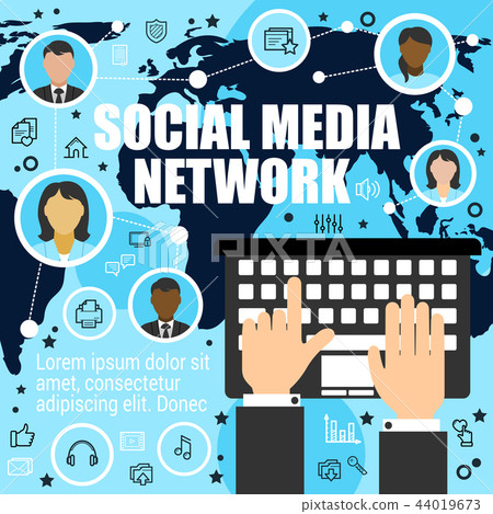 Worldwide socializing by means of media network 44019673