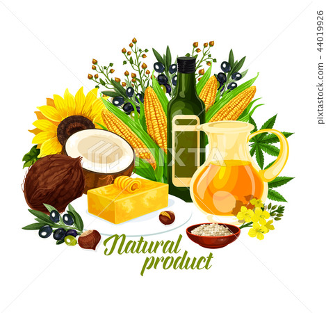 Natural vegetable oil, healthy food and cooking 44019926