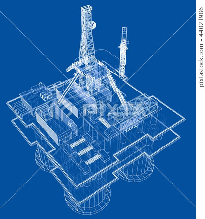 Offshore oil rig drilling platform concept 44021986