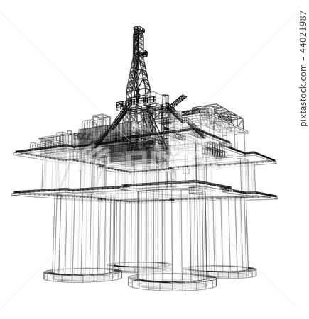 Offshore oil rig drilling platform concept 44021987