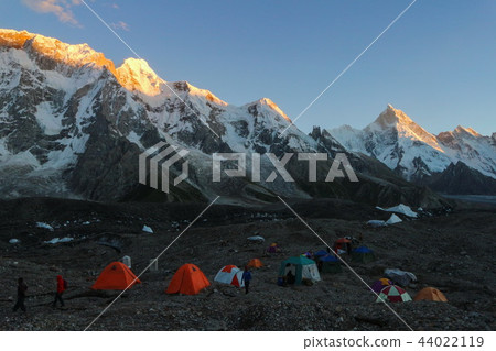 K2 and Broad Peak from Concordia in the Karakorum K2 and Broad Peak from Concordia in the Karakorum 44022119