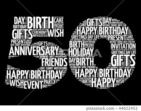 Happy 50th birthday word cloud - Stock Illustration [44022452] - PIXTA