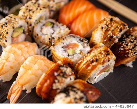 Close up of delicious fresh sushi Close up of delicious fresh sushi 44023047