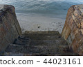 Cement stair is a way to the beach on Sattihip bea 44023161