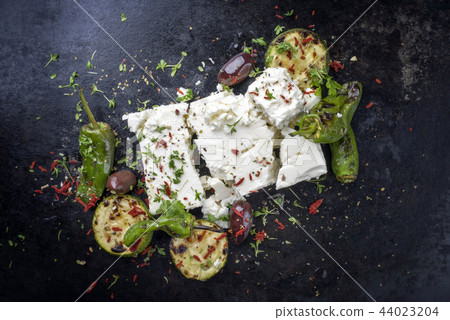 Traditional Greek feta with vegetable peperoni Traditional Greek feta with vegetable peperoni 44023204