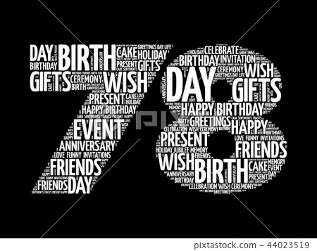Happy 78th birthday word cloud 44023519