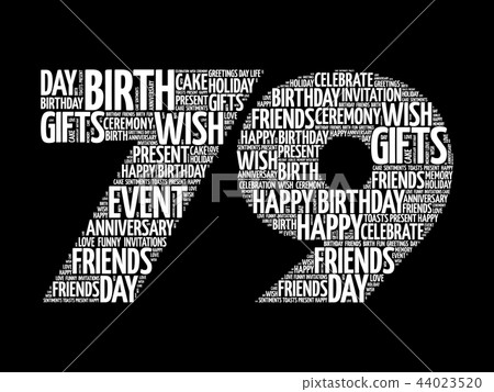 Happy 79th birthday word cloud Happy 79th birthday word cloud 44023520