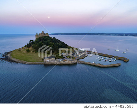 drone shot of St Michaels Mount Cornwall 44023595