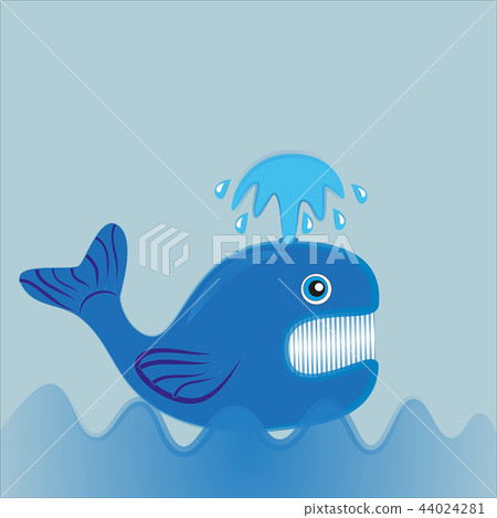 Blue whale swimming in the ocean. Blue whale swimming in the ocean. 44024281