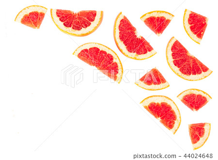 Top view grapefruit slice on white background Top view grapefruit slice on white background 44024648