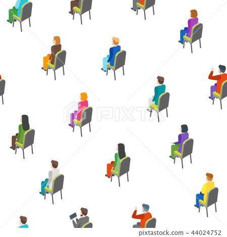 Business Audience Concept Seamless Pattern Background 3d Isometric View. Vector 44024752