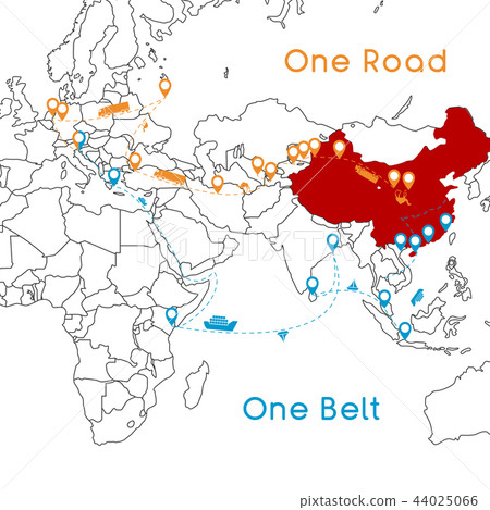 One Belt One Road new Silk Road concept. 44025066