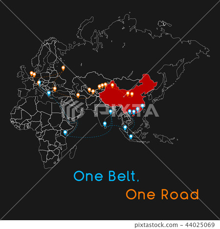 One Belt One Road new Silk Road concept. 44025069