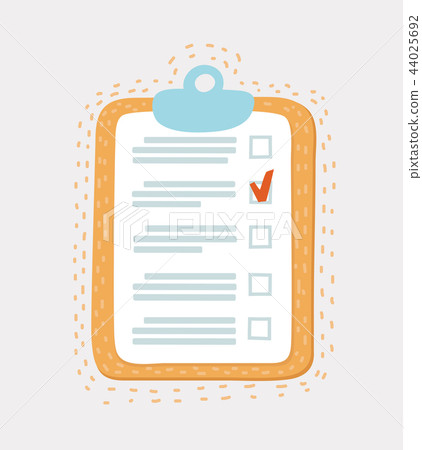 Line icon of checklist with mark. 44025692