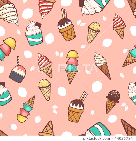 Ice cream seamless pattern background 44025784