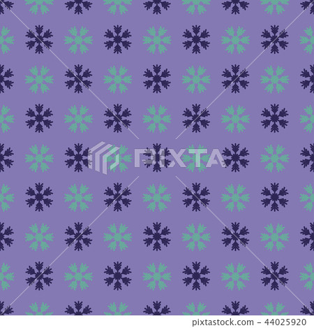 Seamless art pattern with snowflakes on lilac 44025920